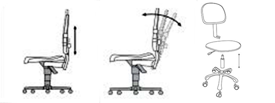 360度の持ち上がるArmrestが付いている調節可能な旋回装置ESD反静的なPUの泡の椅子