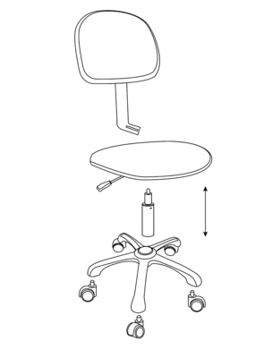 ESDの生地の帯電防止椅子PUの革仕事の腰掛けの調節可能な高さ
