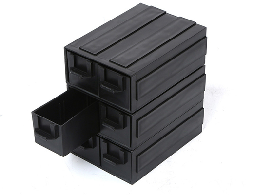 黒いプラスチック引出しのタイプESDの構成の貯蔵の帯電防止大箱箱