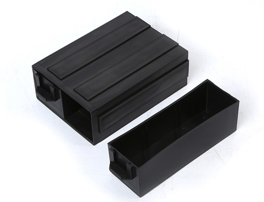 黒いプラスチック引出しのタイプESDの構成の貯蔵の帯電防止大箱箱