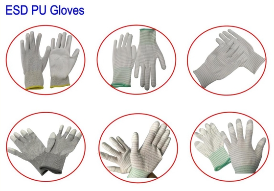 やしESD帯電防止安全手袋ESD指の上塗を施してある手袋が付いているESDのやし上塗を施してある手袋