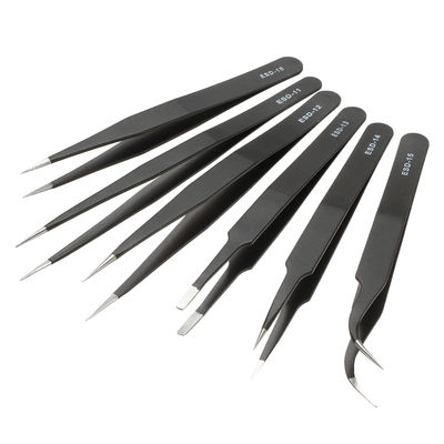 Stainless Steel ESD Anti-static Tweezer Electronics Anti Static Clearnroom Tweezers High Precision