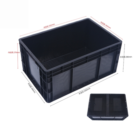 600*400mm ESD プラスチックボックス ESD 電子部品のための電導箱