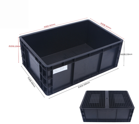 600*400mm ESD プラスチックボックス ESD 電子部品のための電導箱