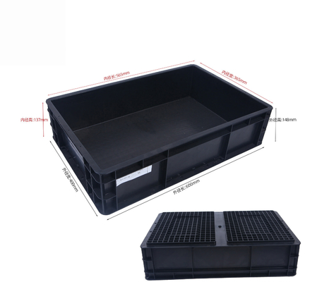 600*400mm ESD プラスチックボックス ESD 電子部品のための電導箱
