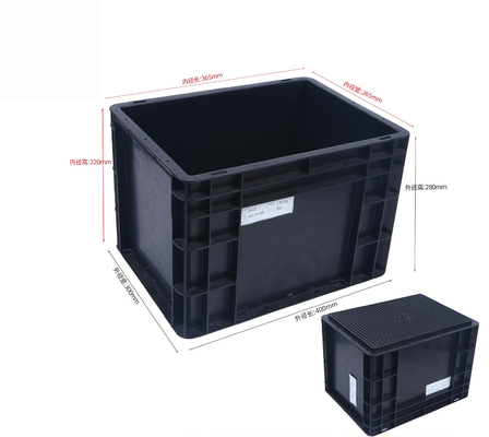 400×300mm 収納容器 積み重ねられるESD 工業用プラスチック収納箱 導電箱
