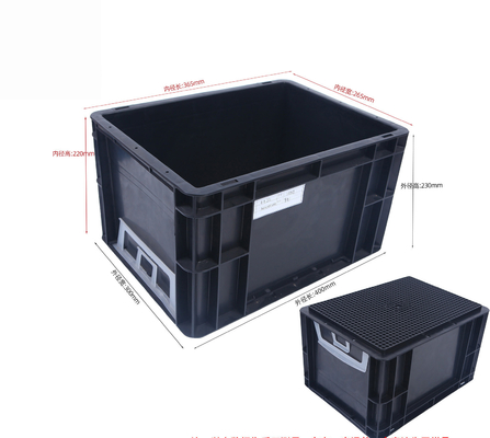 400×300mm 収納容器 積み重ねられるESD 工業用プラスチック収納箱 導電箱
