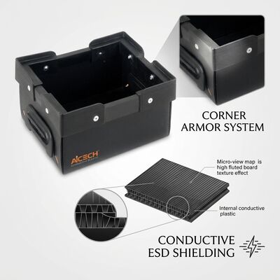 ESD 再利用可能 PP コルゲートボックス 導電性プラスチック 中空シート コンテナ PCB 部品保管 輸送用