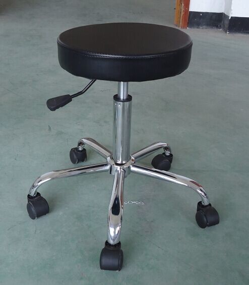 Swivel High ESD PU Leather Antsiatic Round Stool With Footrest